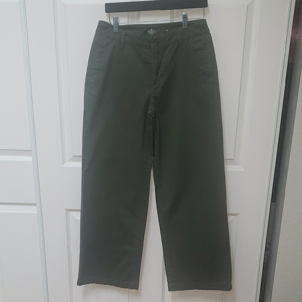 Womens Green Wide leg Pant